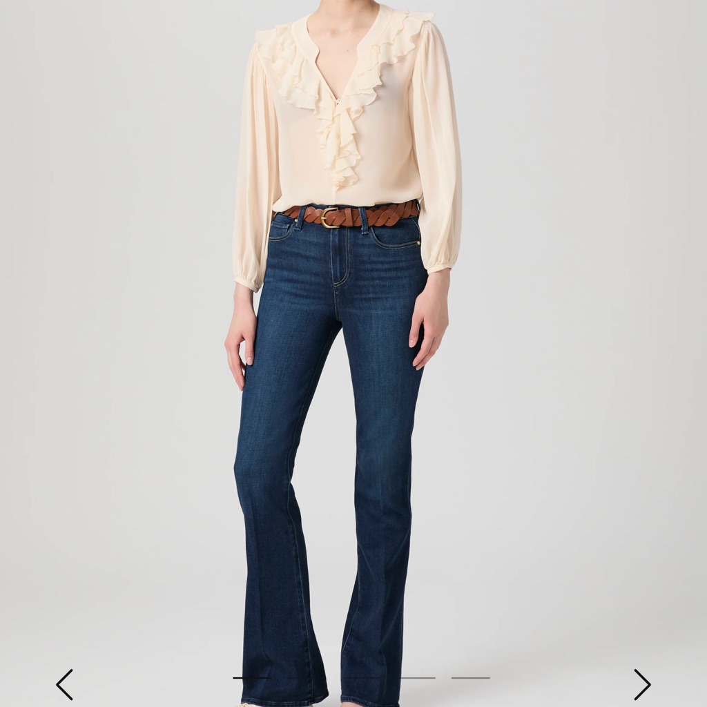 Paige Dark Blue Flare Jeans